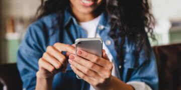 woman using cellphone